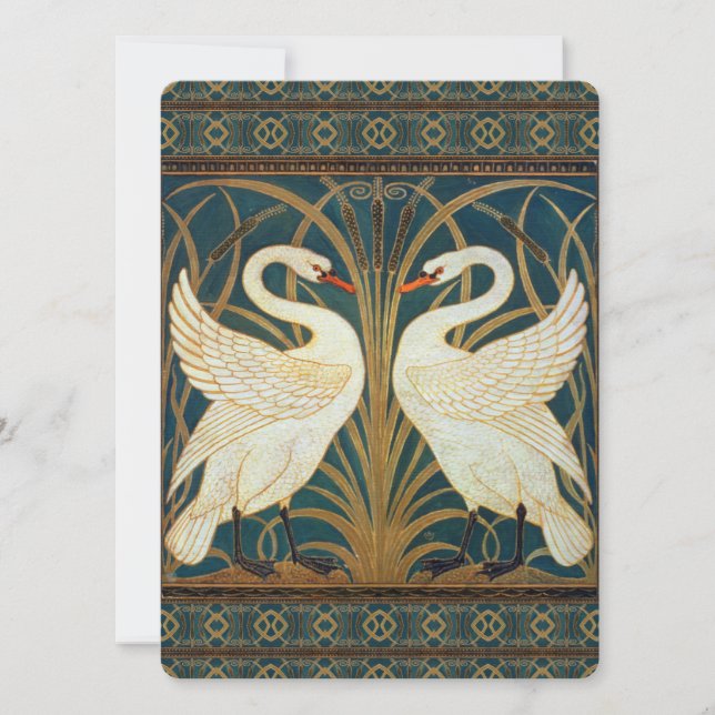 Walter Crane Svan, Rush och Iris Art nouveau (Framsida)