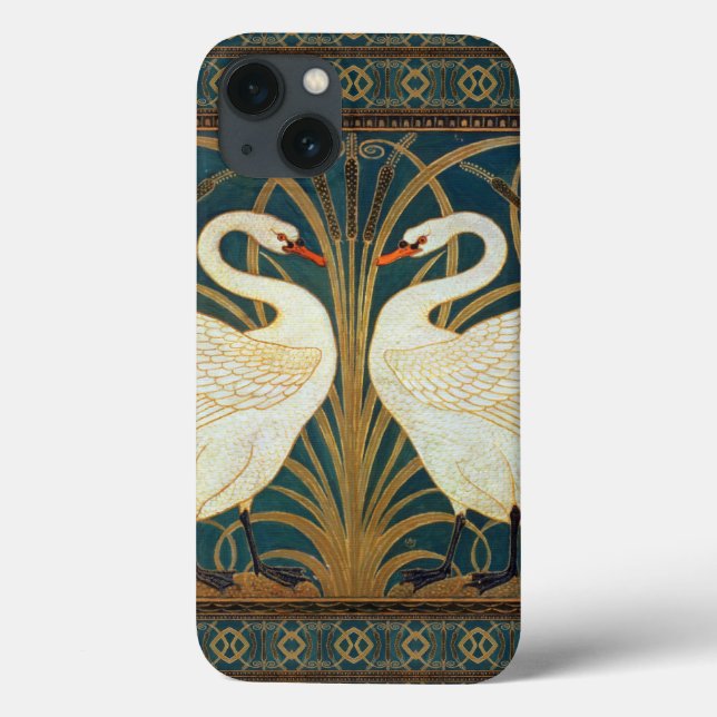 Walter Crane Svan, Rush och Iris Art nouveau (Baksida)