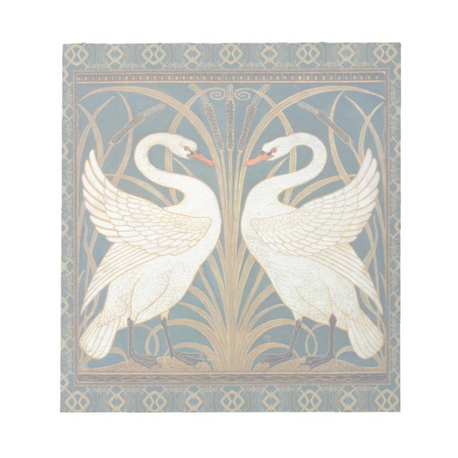 Walter Crane Svan, Rush och Iris Art nouveau Anteckningsblock (Framsida)