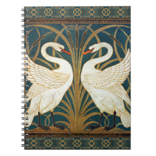 Walter Crane Svan, Rush och Iris Art nouveau Anteckningsbok Med Spiral