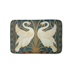 Walter Crane Svan, Rush och Iris Art nouveau Badrumsmatta