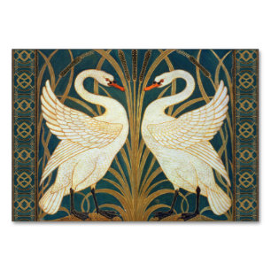 Walter Crane Svan, Rush och Iris Art nouveau Bordsnummer