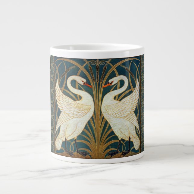 Walter Crane Svan, Rush och Iris Art nouveau Jumbo Mugg (Framsidan)
