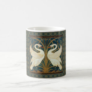 Walter Crane Svan, Rush och Iris Art nouveau Kaffemugg