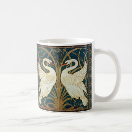 Walter Crane Svan, Rush och Iris Art nouveau Kaffemugg