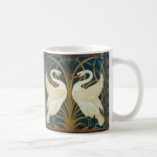 Walter Crane Svan, Rush och Iris Art nouveau Kaffemugg