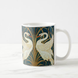 Walter Crane Svan, Rush och Iris Art nouveau Kaffemugg