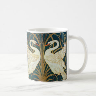 Walter Crane Svan, Rush och Iris Art nouveau Kaffemugg