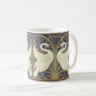 Walter Crane Svan, Rush och Iris Art nouveau Kaffemugg
