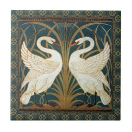 Walter Crane Svan, Rush och Iris Art nouveau Kakelplatta