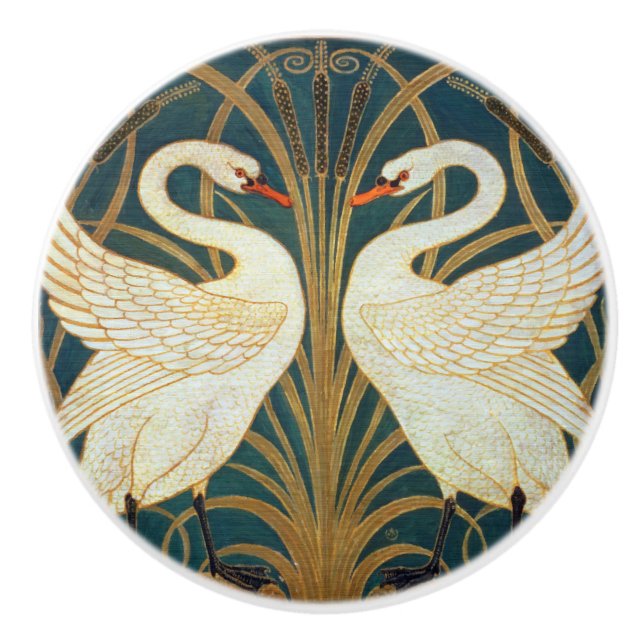 Walter Crane Svan, Rush och Iris Art nouveau Knopp (Framsidan)