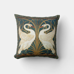 Walter Crane Svan, Rush och Iris Art nouveau Kudde