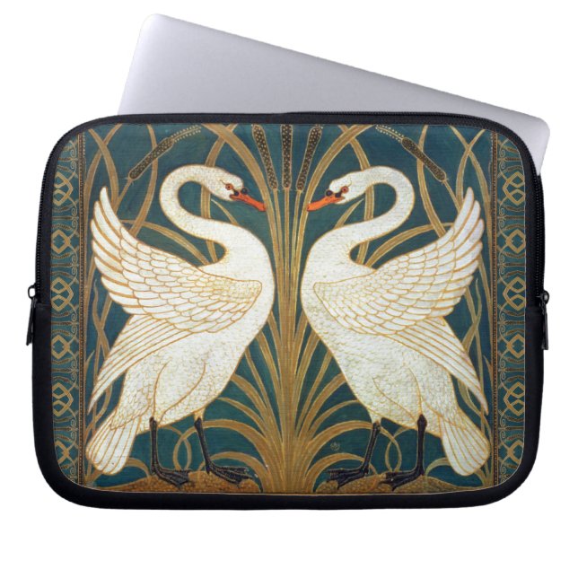Walter Crane Svan, Rush och Iris Art nouveau Laptop Sleeve (Framsidan)
