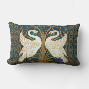 Walter Crane Svan, Rush och Iris Art nouveau Lumbarkudde