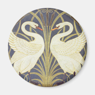 Walter Crane Svan, Rush Och Iris Art Nouveau Magnet