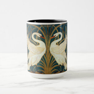 Walter Crane Svan, Rush och Iris Art nouveau Mugg
