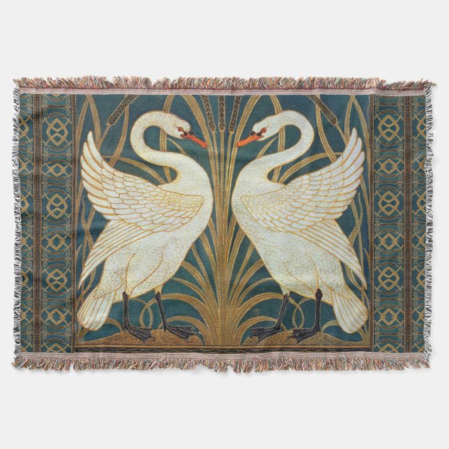 Walter Crane Svan, Rush och Iris Art nouveau Mysfilt (Framsidan)