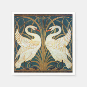 Walter Crane Svan, Rush och Iris Art nouveau Pappersservett