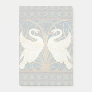 Walter Crane Svan, Rush och Iris Art nouveau Post-it Block