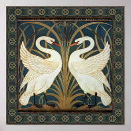 Walter Crane Svan, Rush och Iris Art nouveau Poster