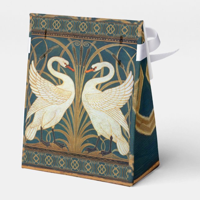 Walter Crane Svan, Rush och Iris Art nouveau Presentaskar (Baksidan Sidan)