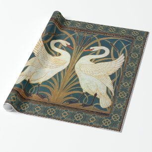 Walter Crane Svan, Rush och Iris Art nouveau Presentpapper
