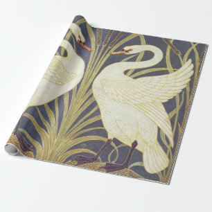 Walter Crane Svan, Rush och Iris Art nouveau Presentpapper