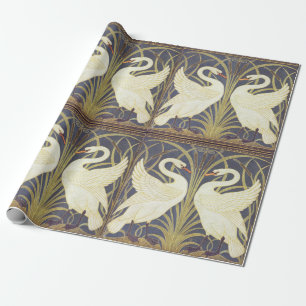 Walter Crane Svan, Rush och Iris Art nouveau Presentpapper