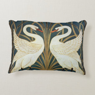 Walter Crane Svan, Rush och Iris Art nouveau Prydnadskudde