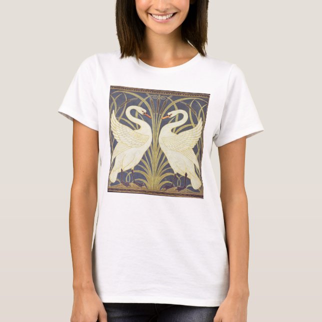 Walter Crane Svan, Rush och Iris Art nouveau T Shirt (Framsida)