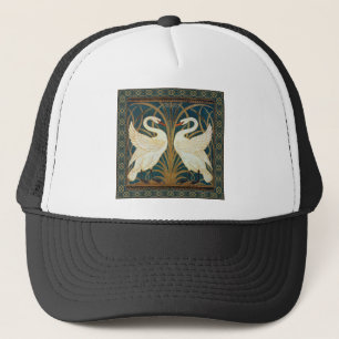 Walter Crane Svan, Rush och Iris Art nouveau Truckerkeps
