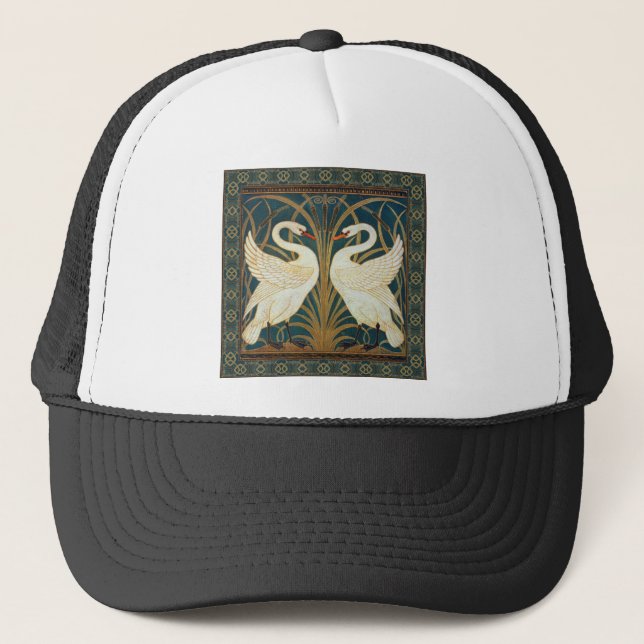 Walter Crane Svan, Rush och Iris Art nouveau Truckerkeps (Framsida)
