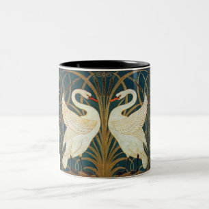 Walter Crane Svan, Rush och Iris Art nouveau Två-Tonad Mugg