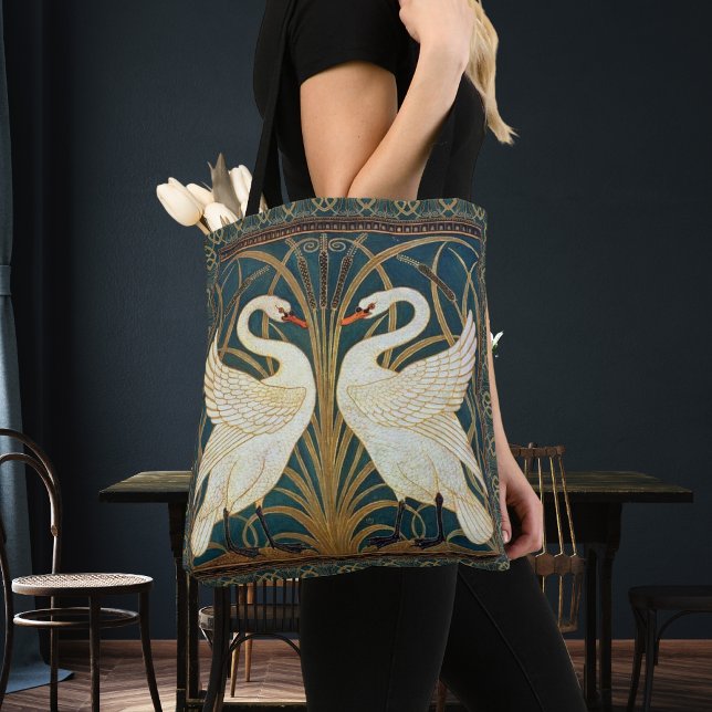 Walter Crane Svan, Rush och Iris Art nouveau Tygkasse (Skapare uppladdad)