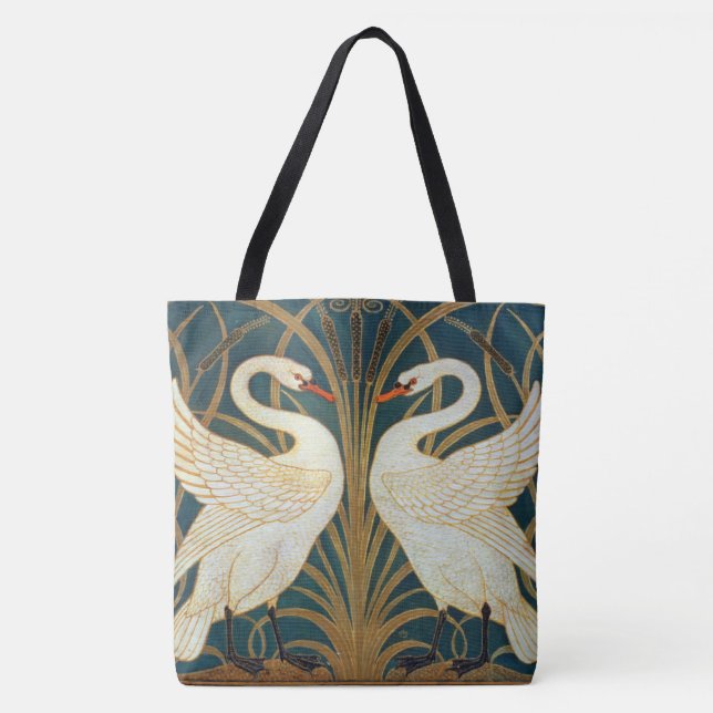 Walter Crane Svan, Rush och Iris Art nouveau Tygkasse (Framsida)