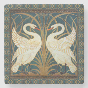 Walter Crane Svan, Rush och Iris Art nouveau Underlägg Sten