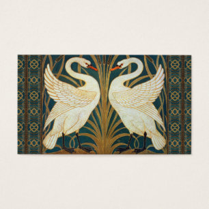 Walter Crane Svan, Rush och Iris Art nouveau Visitkort