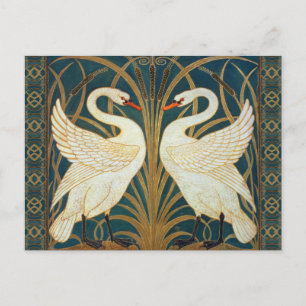Walter Crane Svan, Rush och Iris Art nouveau Vykort