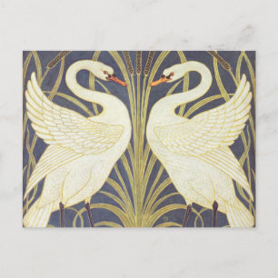 Walter Crane Svan, Rush och Iris Art Nouveau Vykort