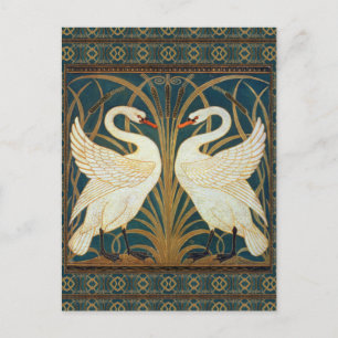 Walter Crane Svan, Rush och Iris Art nouveau Vykort