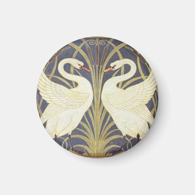 Walter Crane Svan, Sjöfräken Och Iris Art Nouveau Magnet (Framsidan)