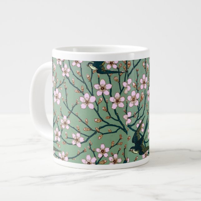 Walter Crane - Swallows and Almond Blossoms Mug Jumbo Mugg (Framsida vänster)