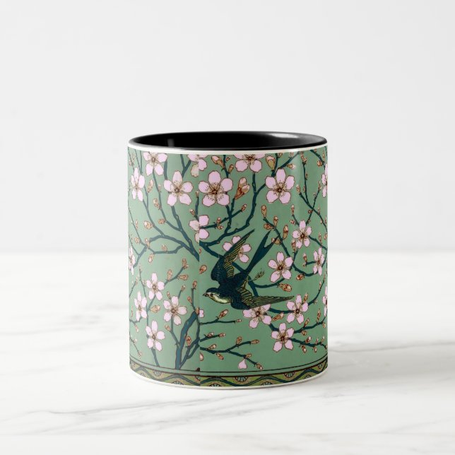 Walter Crane - Swallows and Almond Blossoms Mug Två-Tonad Mugg (Center)