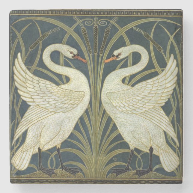 Walter Crane Swan & Rush and Iris Victorian  Stenunderlägg (Framsidan)