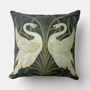 Walter Crane Swan & Rush och Iris viktoriansk Kudde