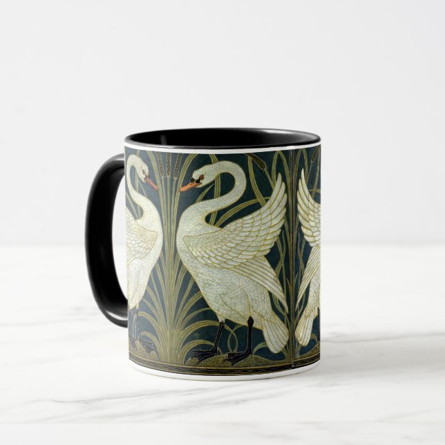 Walter Crane Swan & Rush och Iris viktoriansk  Mugg (Framsida vänster)