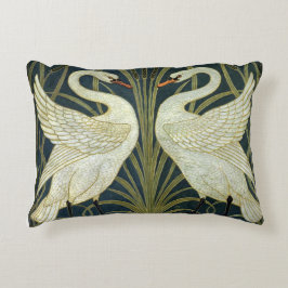 Walter Crane Swan & Rush och Iris viktoriansk  Prydnadskudde