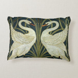 Walter Crane Swan & Rush och Iris viktoriansk Prydnadskudde