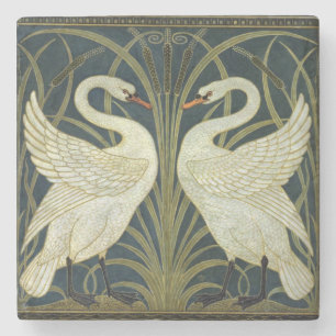 Walter Crane Swan & Rush och Iris viktoriansk Stenunderlägg