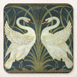 Walter Crane Swan & Rush och Iris viktoriansk  Underlägg Papper Kvadrat